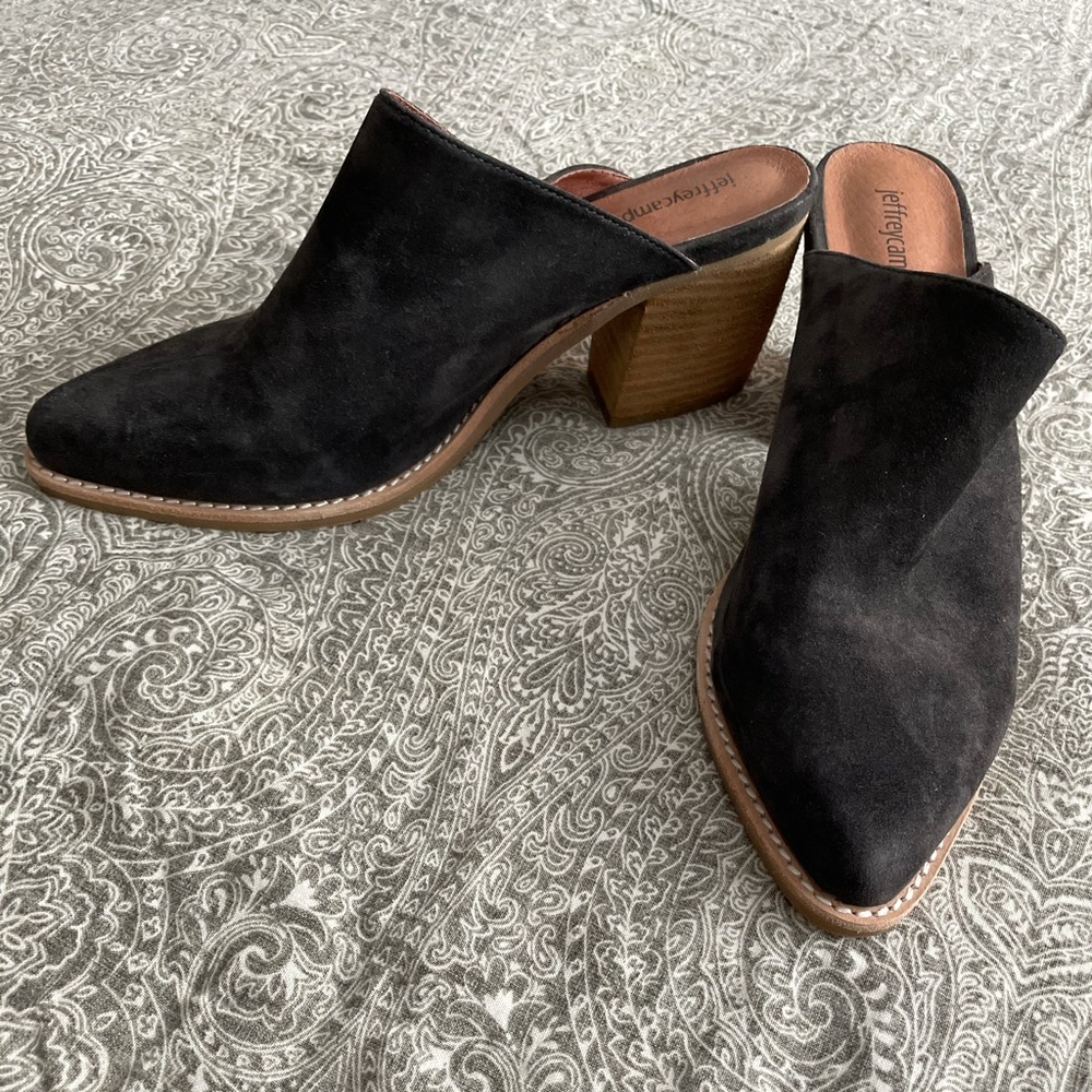 Jeffrey Campbell Dark grey suede mules